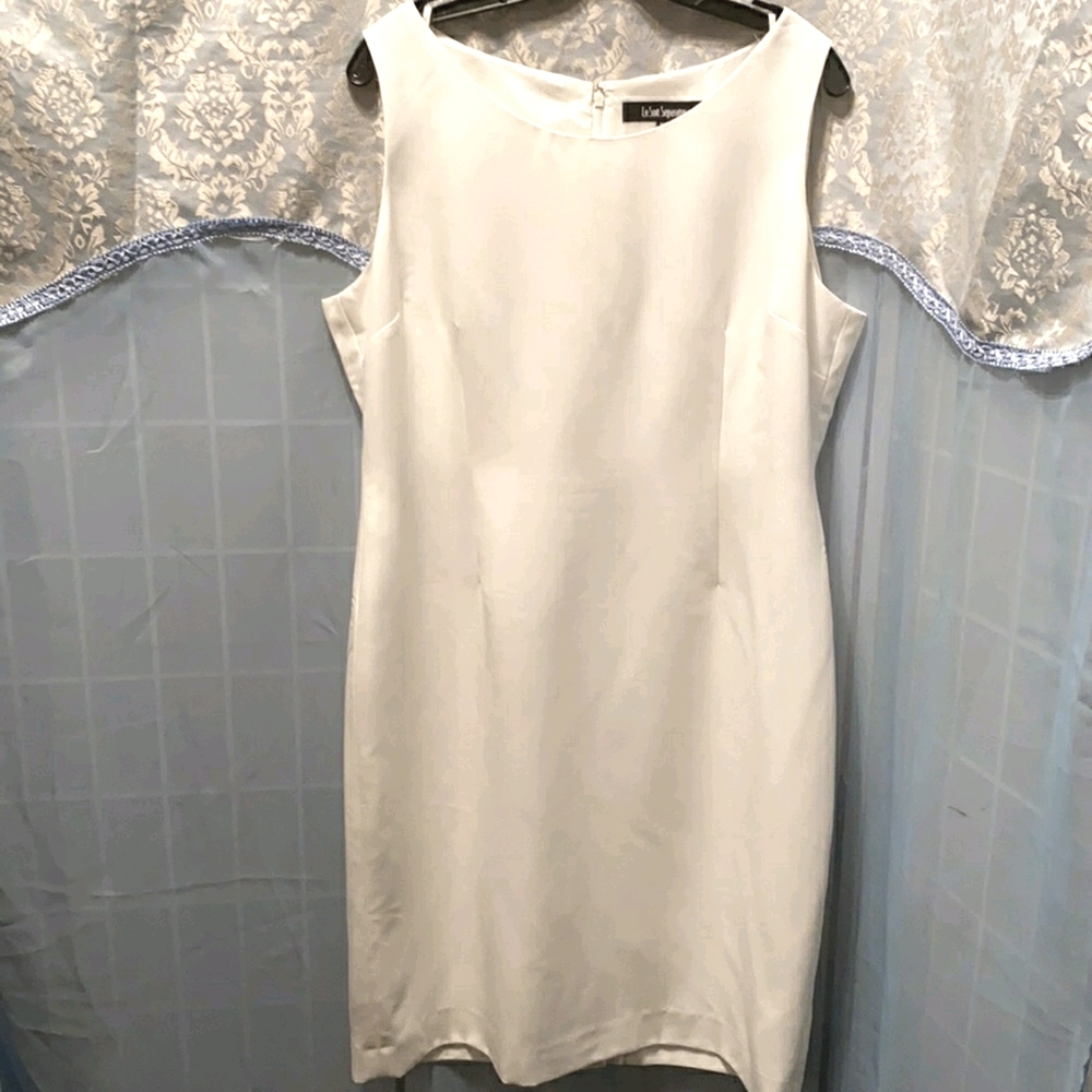 LE SUIT SEPARATES WH. SHEATH DRESS REAR ZIP SZ 16P